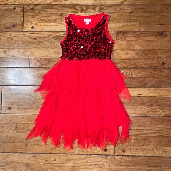Cat & Jack Red Sequin Holiday Dress - Size 6 - Picture 12 of 16
